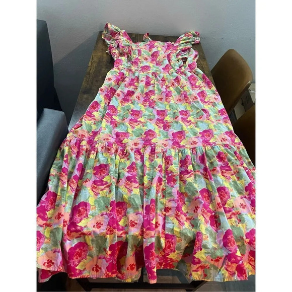 Peyton & Parker Short Sleeve Ruffled Sleeve Floral Midi Dress Size XL - Picture 8 of 15